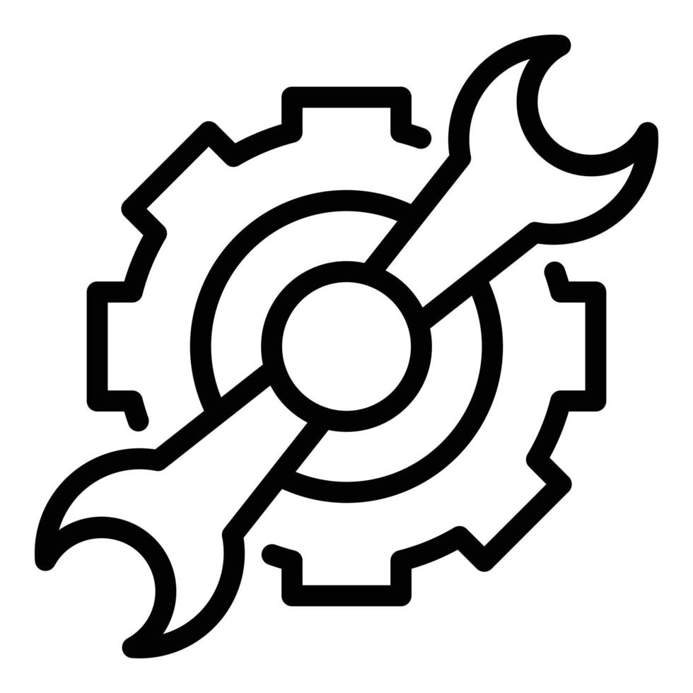 Online technician support icon outline vector. Man specialist vector