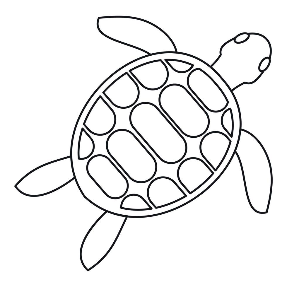 Tortoise icon, outline style vector