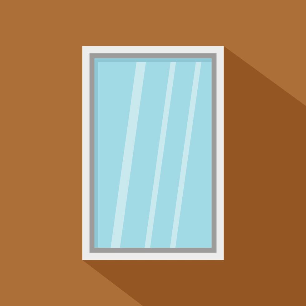 White window frame icon, flat style vector