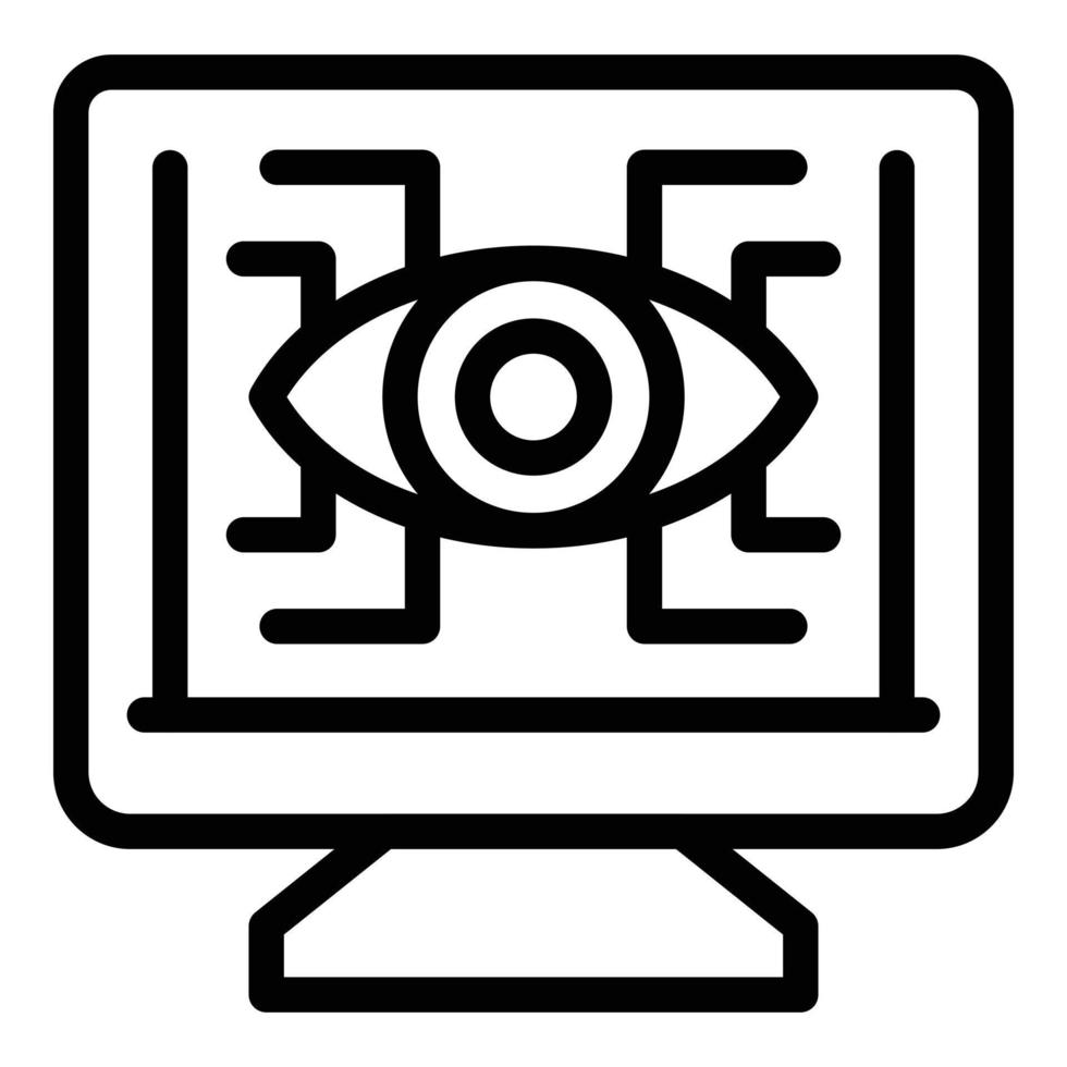 Digital eye search icon outline vector. Economic result vector