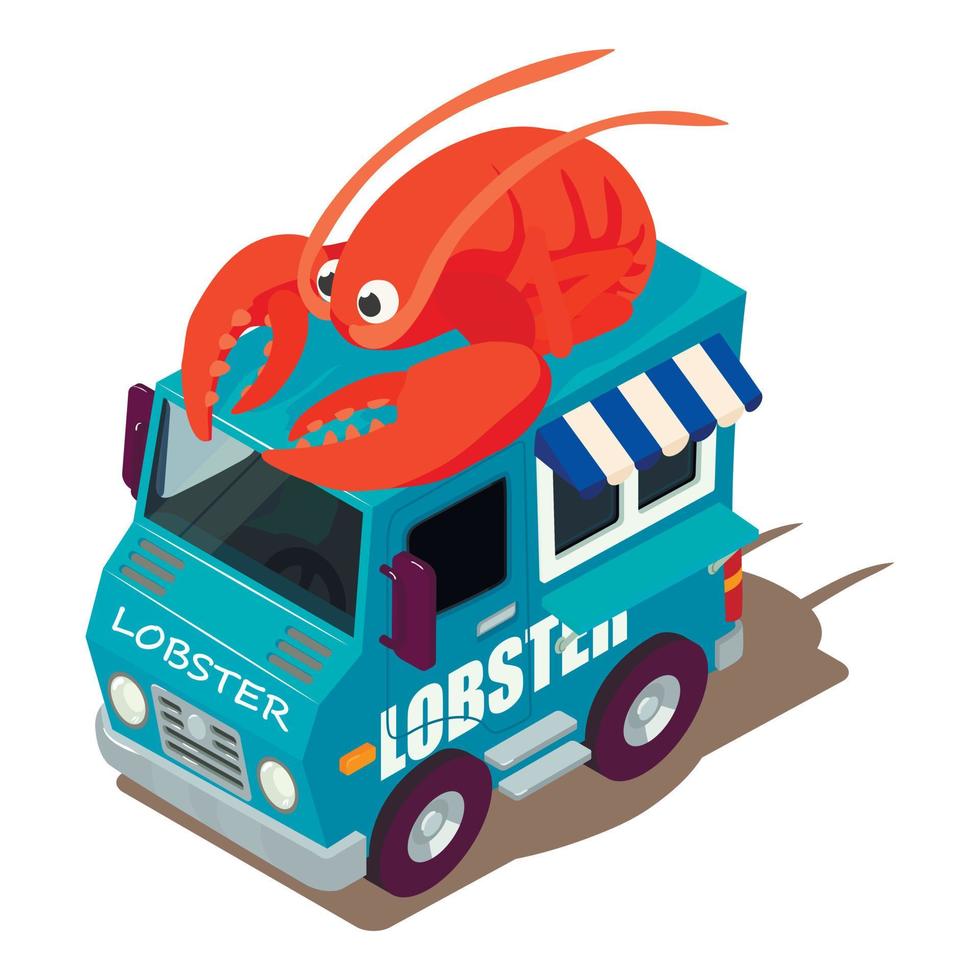 Lobster machine icon, isometric style vector