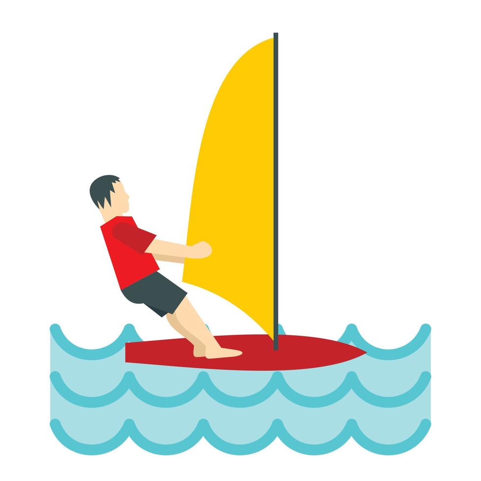 icono de windsurf, estilo plano vector