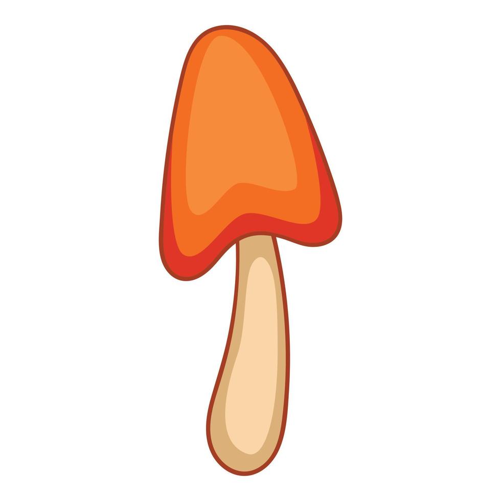 Hygrocybe conica mushroom icon, cartoon style vector