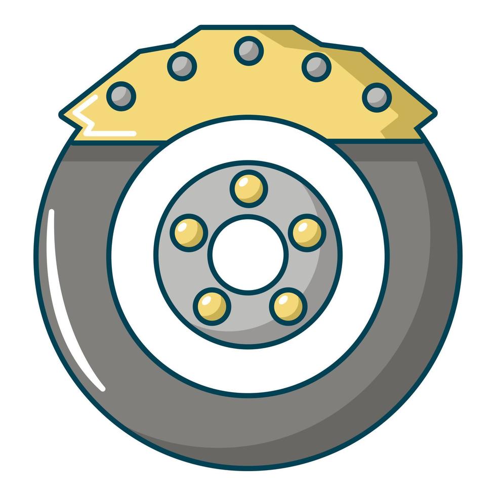 Car disk brake icon, cartoon style vector