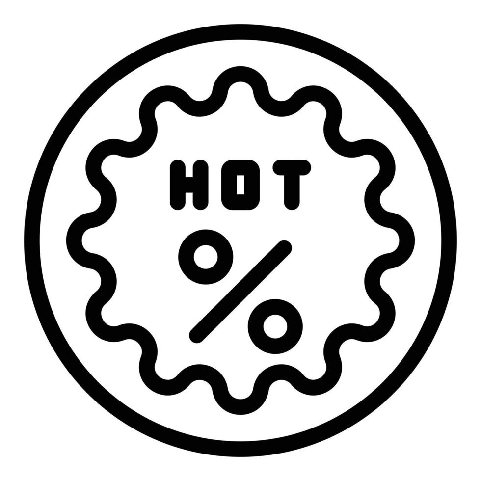 vector de contorno de icono de promoción de venta caliente. código de promoción