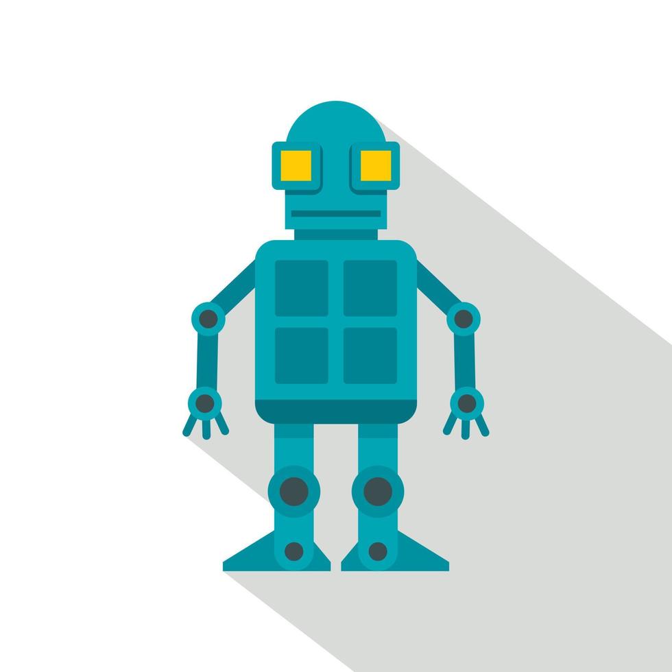 icono de robot androide, tipo plano vector