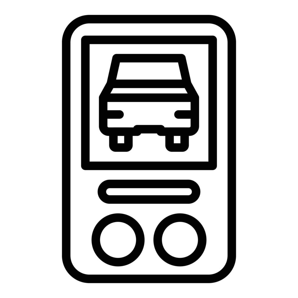 vector de contorno de icono de alarma de coche de teléfono. sistema automático