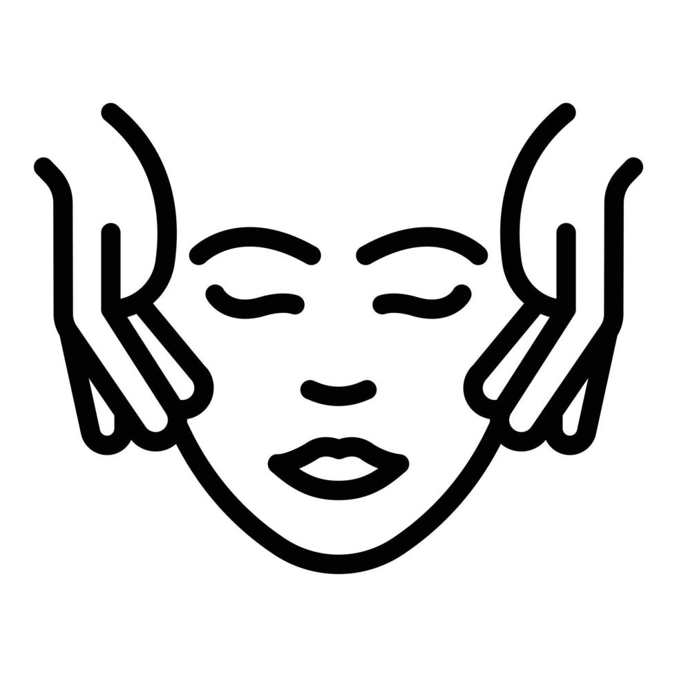 Care facial massage icon outline vector. Face skin vector