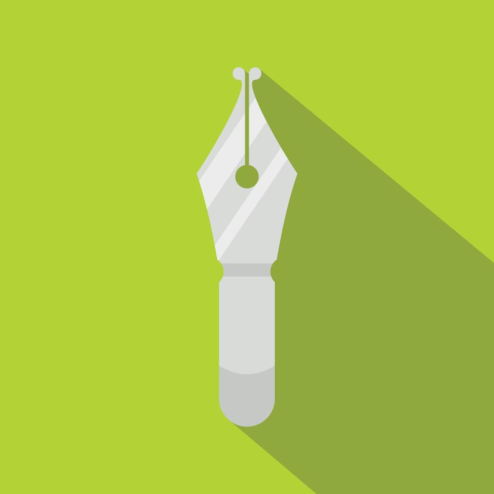 Fountain pen nib icon, flat style vector