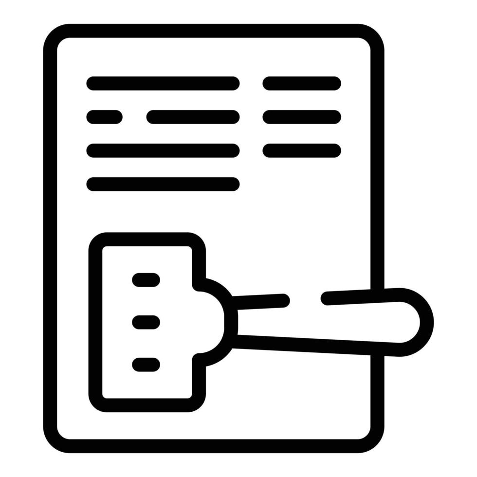 Judge law icon outline vector. Justice trademark vector