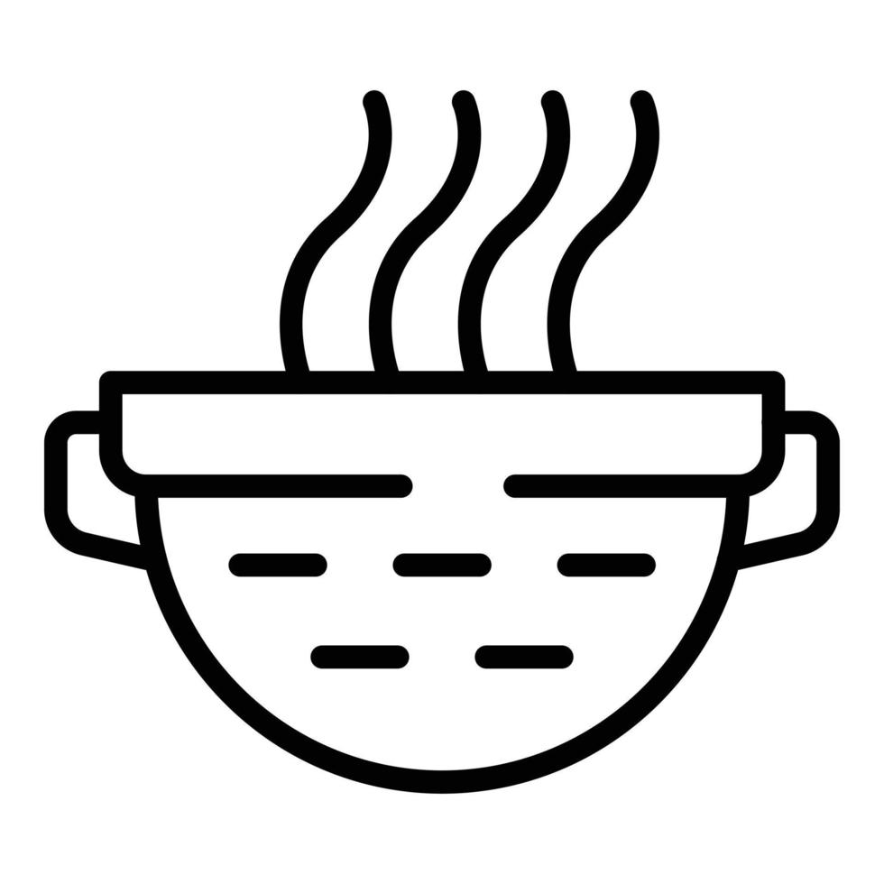 Hot colander icon outline vector. Cooking sieve vector