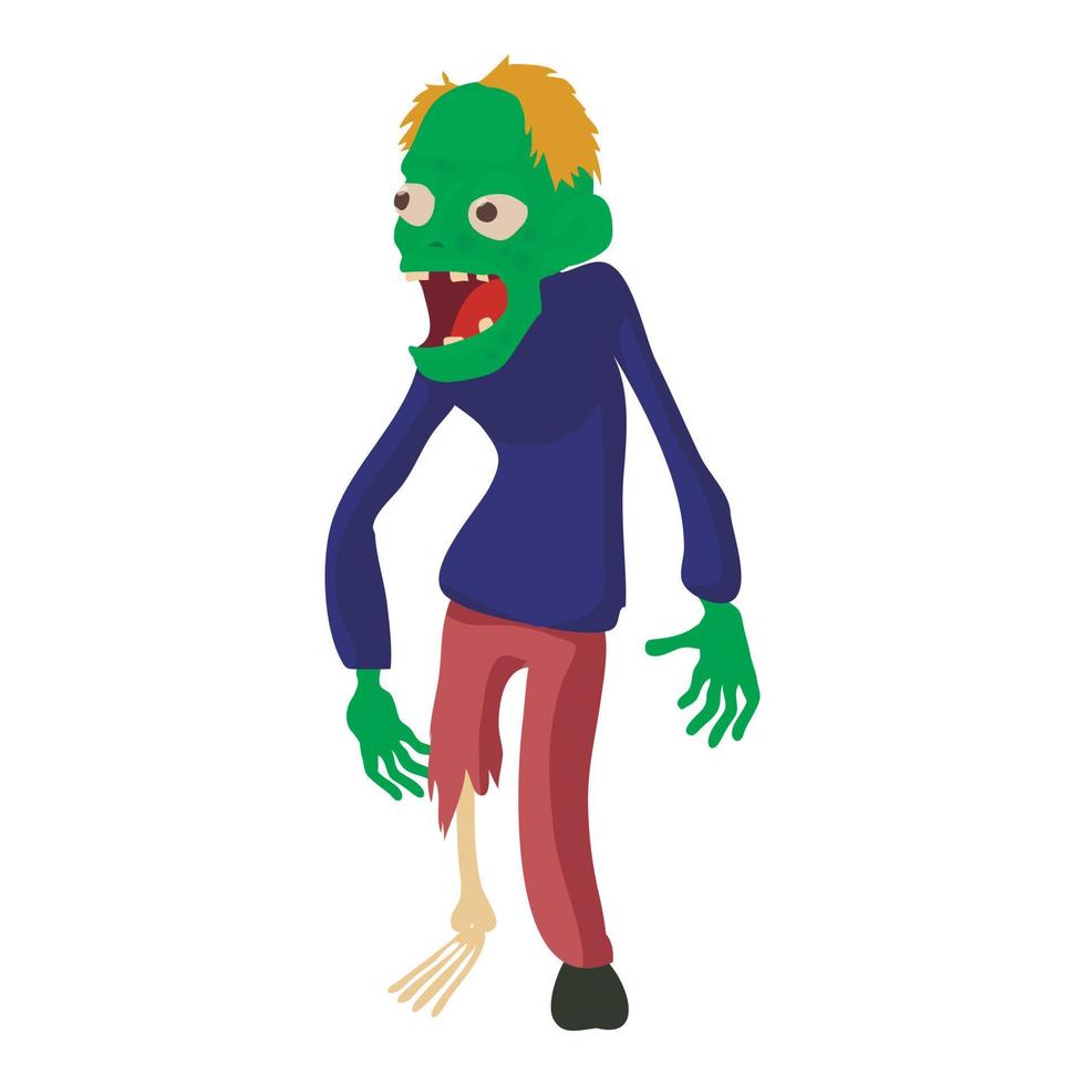 Zombie without a leg icon, cartoon style vector