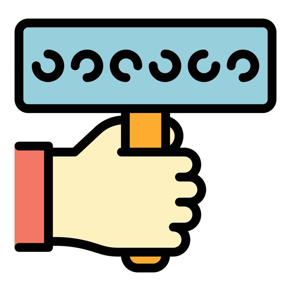 Hitchhiking board icon color outline vector