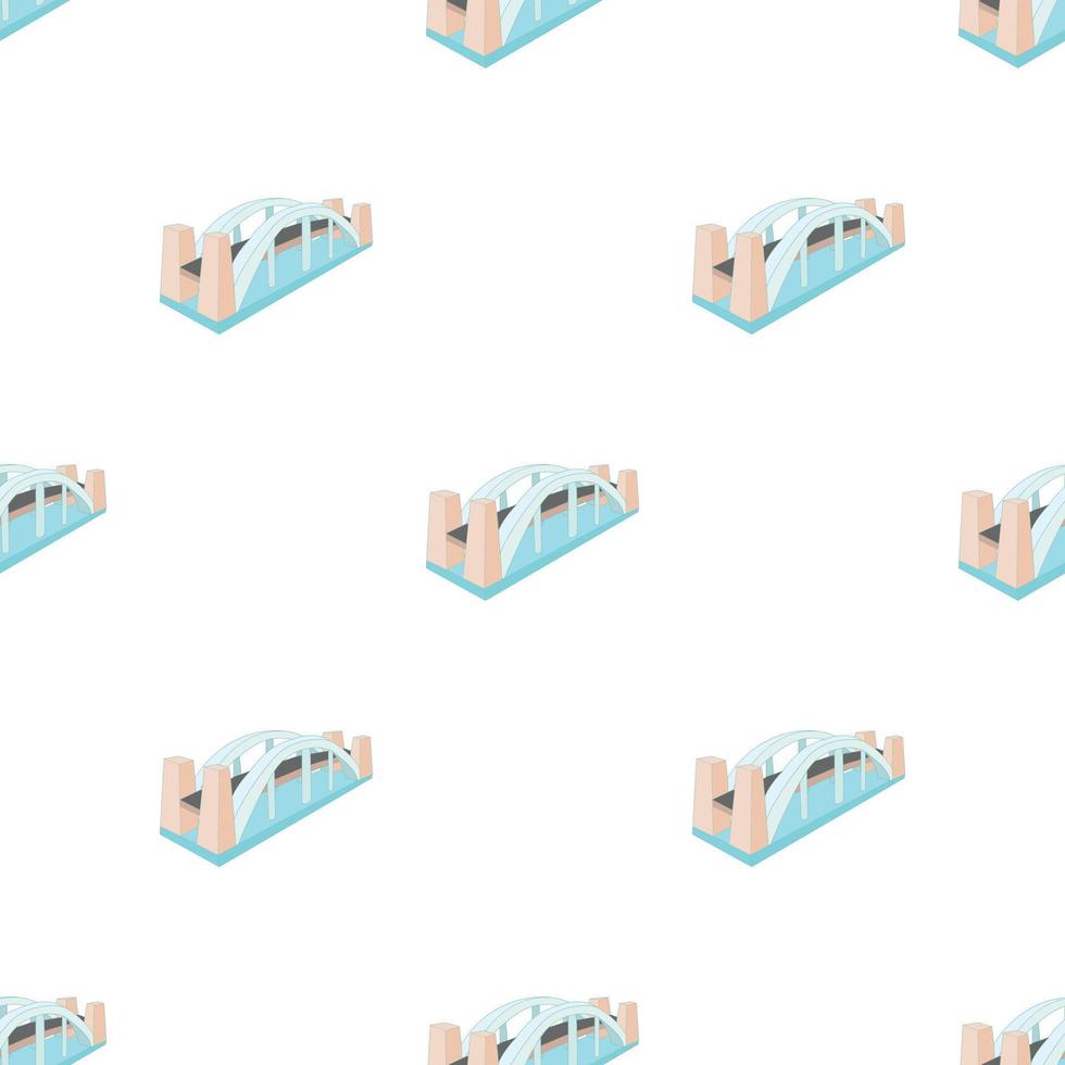 Bridge over river pattern seamless vector