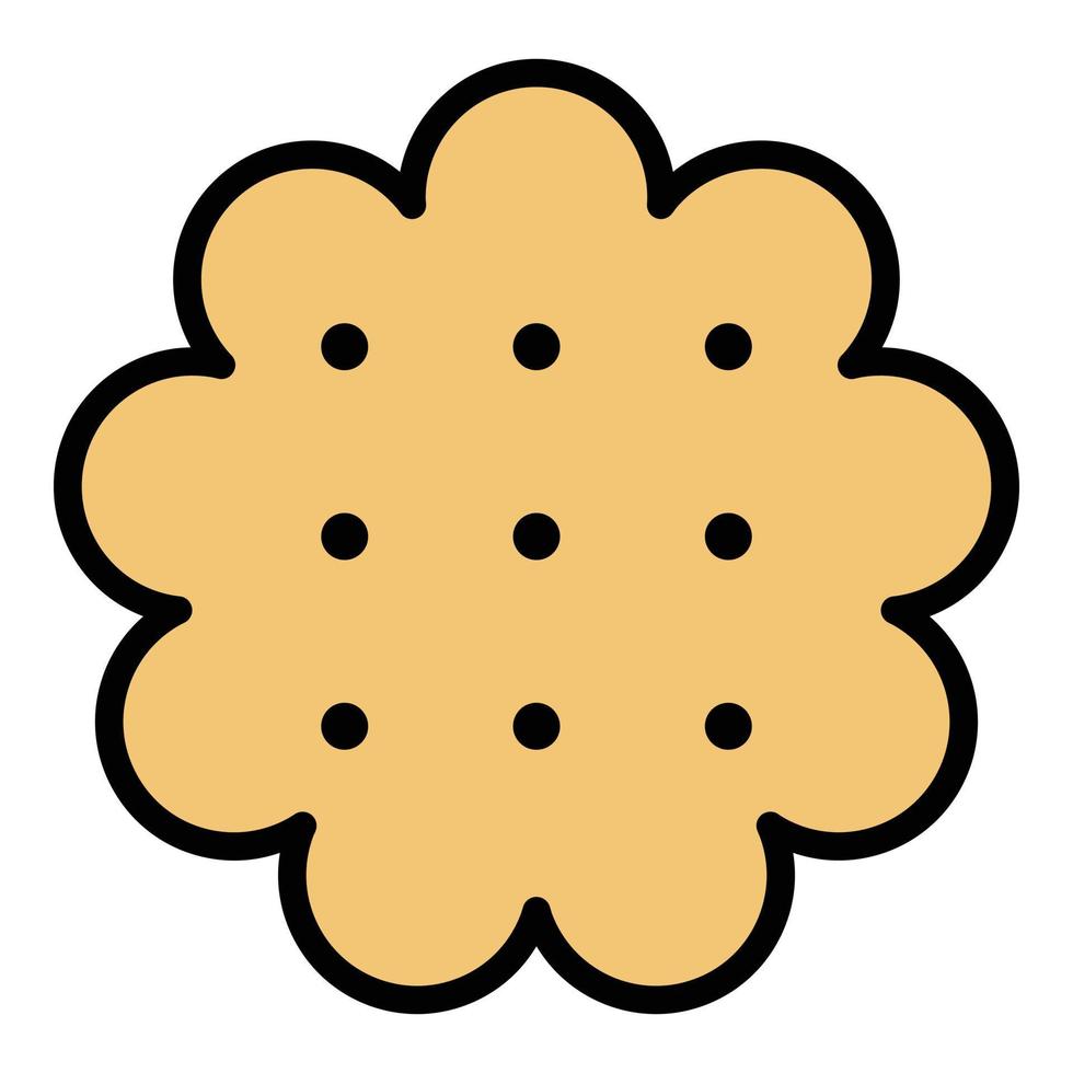 Peanut cookie icon color outline vector