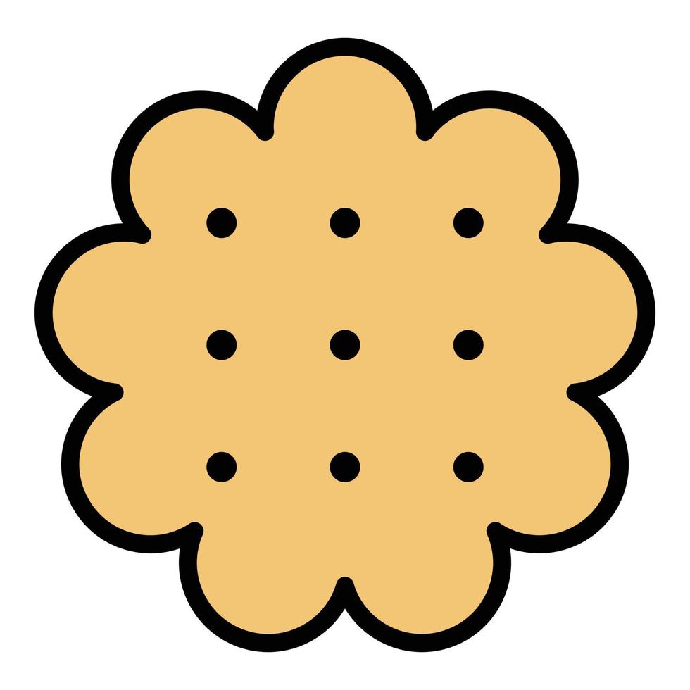 vector de contorno de color de icono de galleta de maní