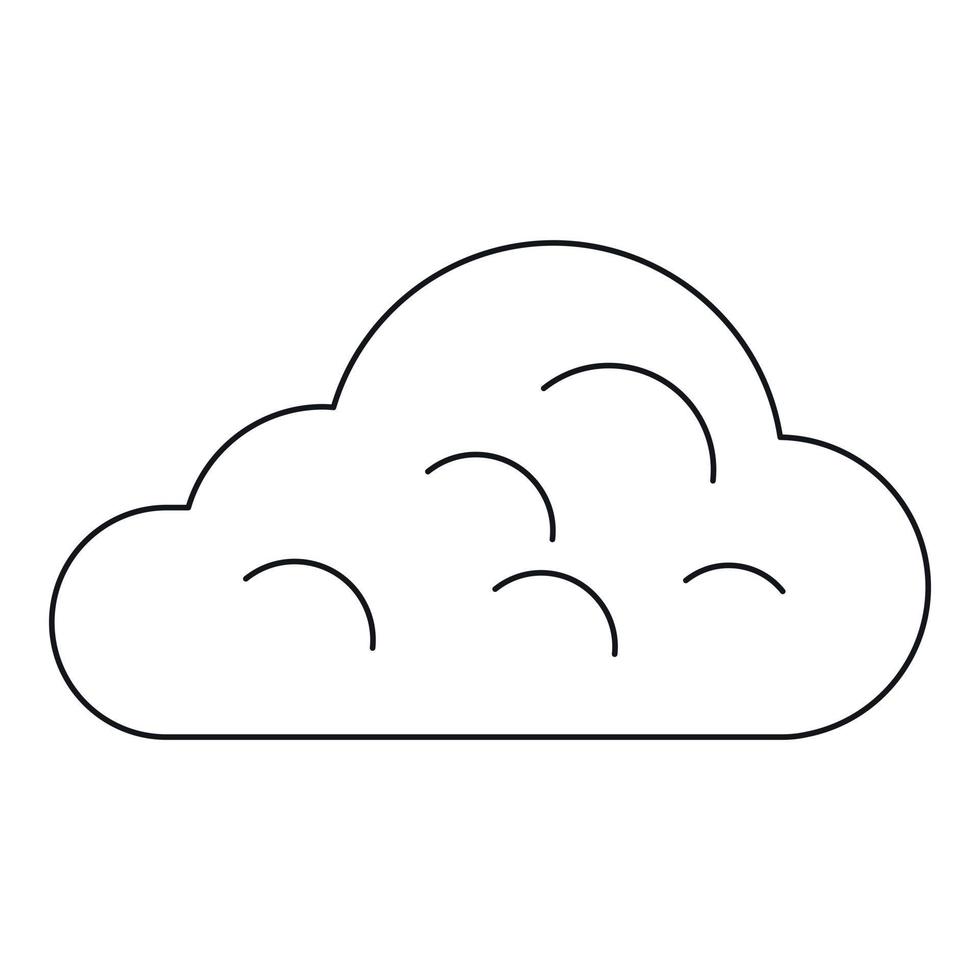 Rainy cloud icon, outline style vector