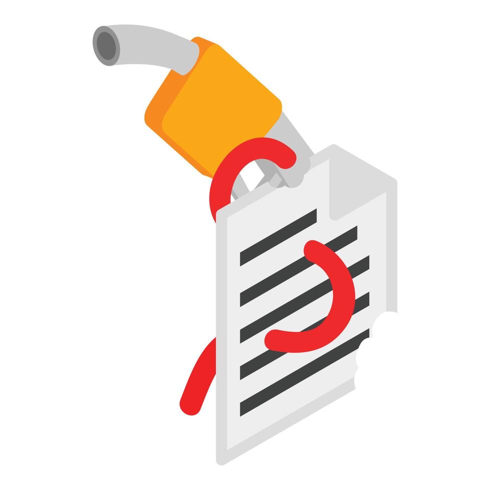 Documentation safety icon isometric vector. Fuel nozzle virus worm destroy doc vector