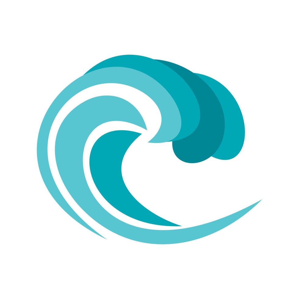 Round wave icon, cartoon style vector