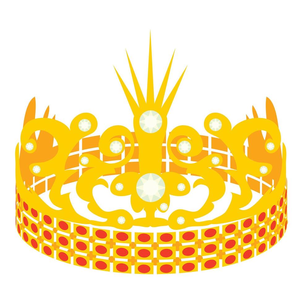 icono de la corona de la princesa, estilo de dibujos animados vector