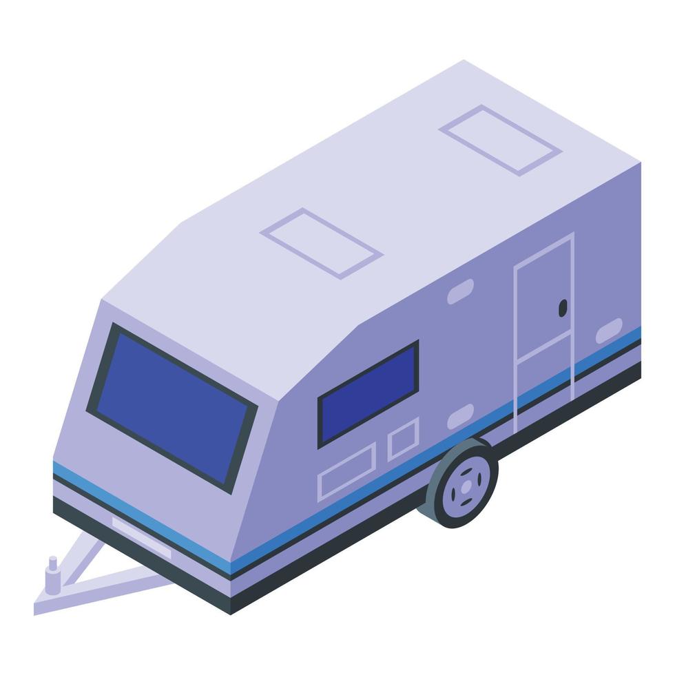 vector isométrico del icono del remolque de la caravana. campamento turístico