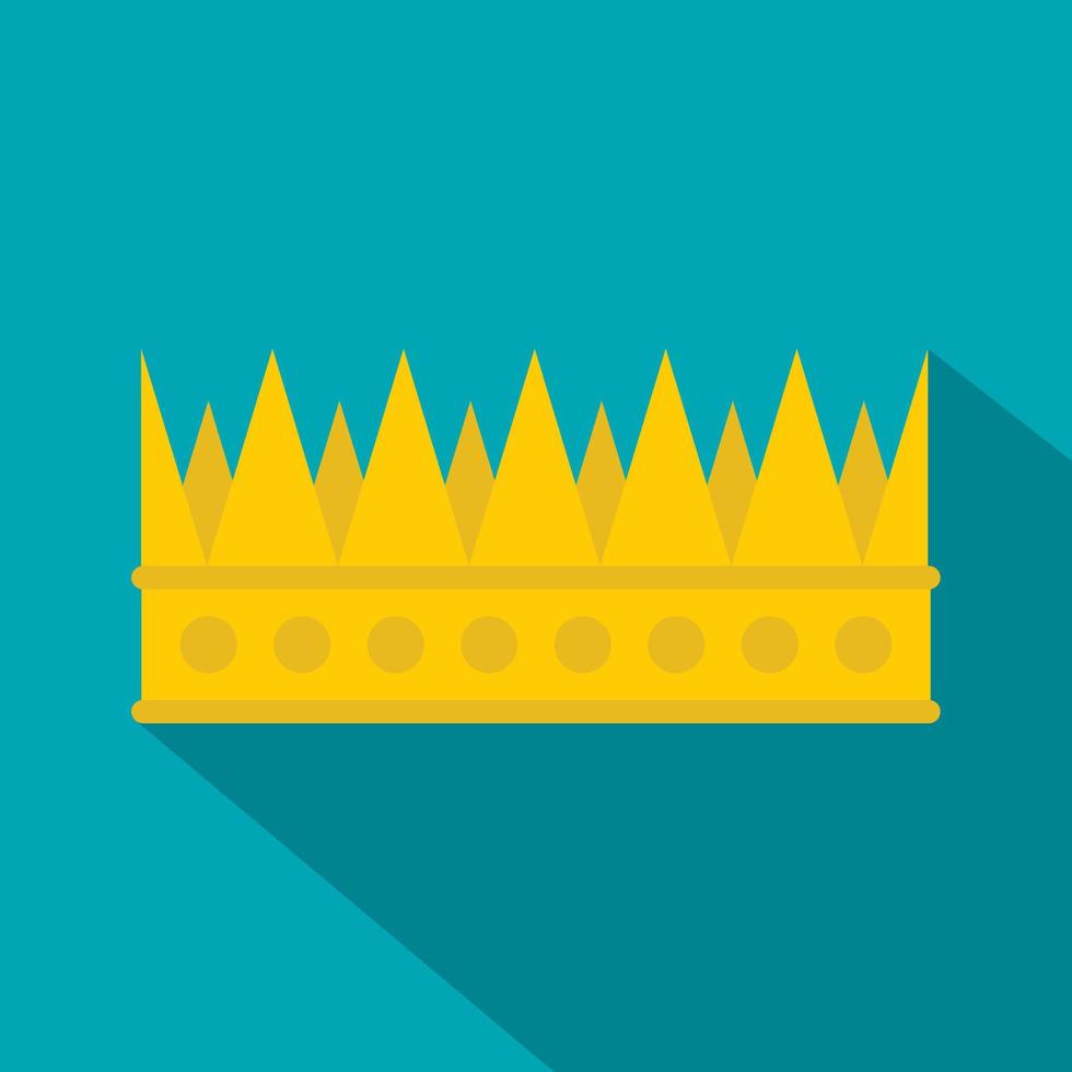 Regal crown icon, flat style vector