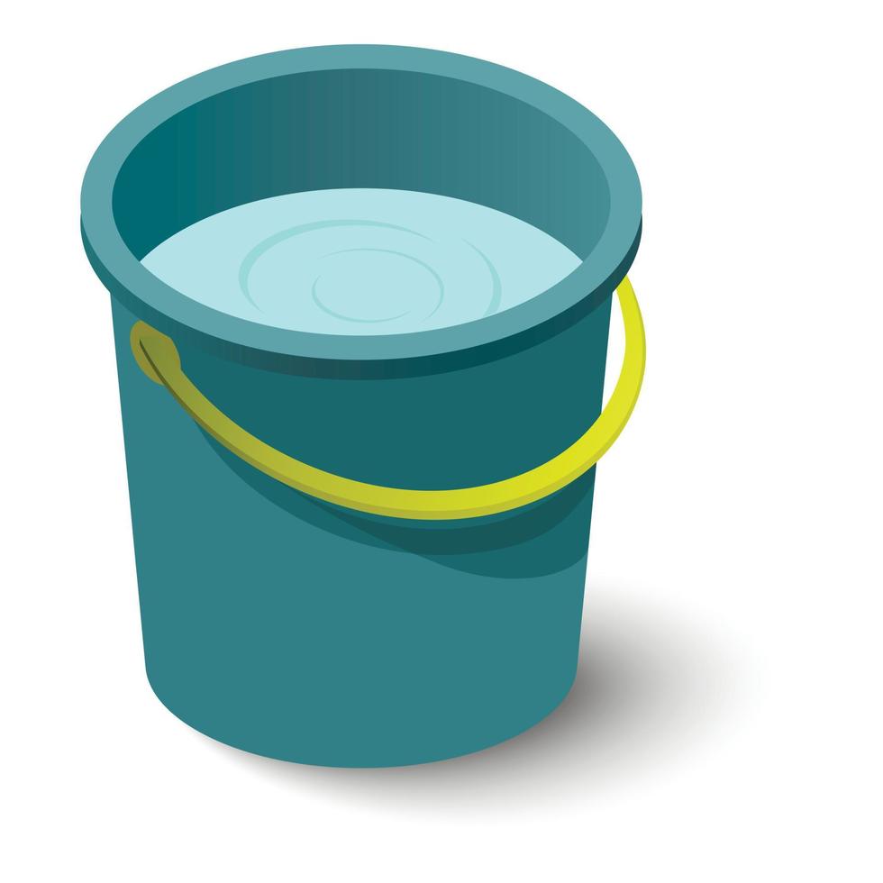 Water bucket icon, isometric style vector