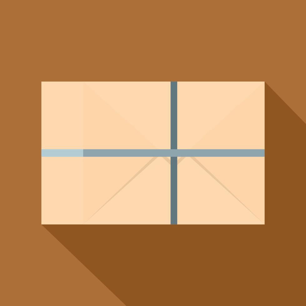 Parcel wrapped in paper and tied with twine icon vector