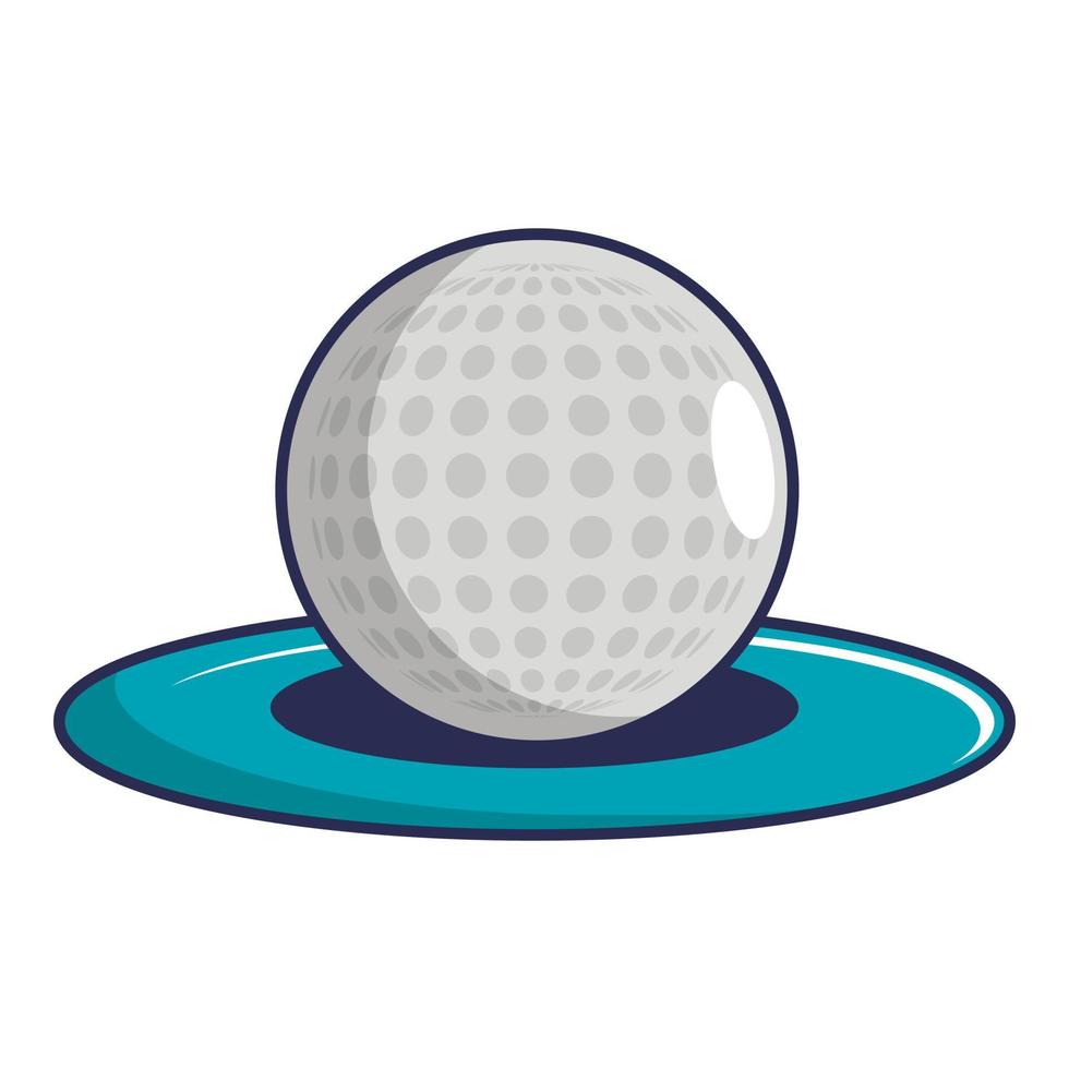 Golf ball icon, cartoon style vector