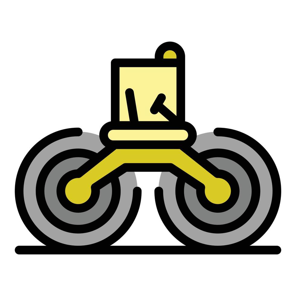 Surface road roller icon color outline vector