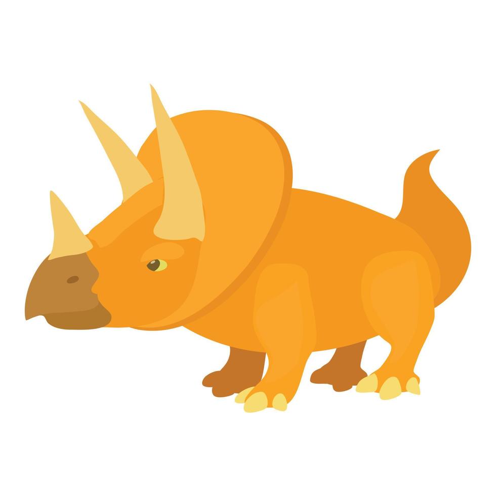 Triceratops icon, cartoon style vector