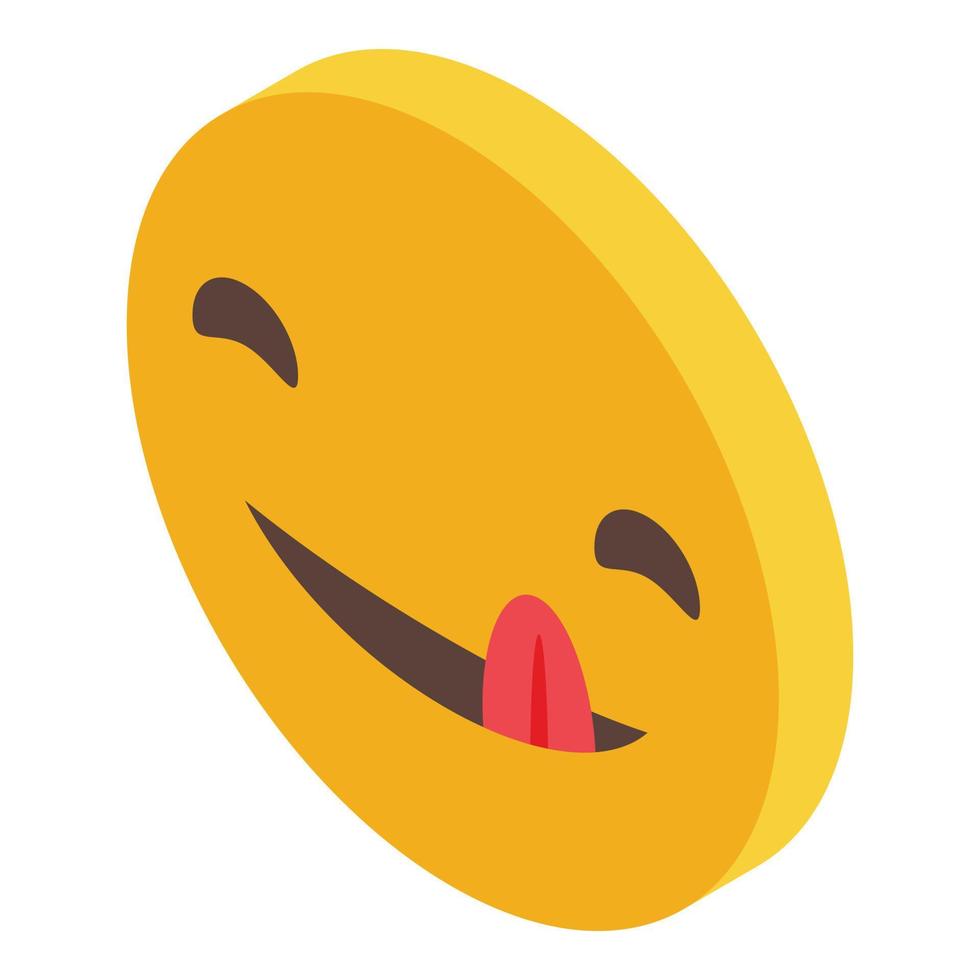 Smiley emoji icon isometric vector. Happy smile vector