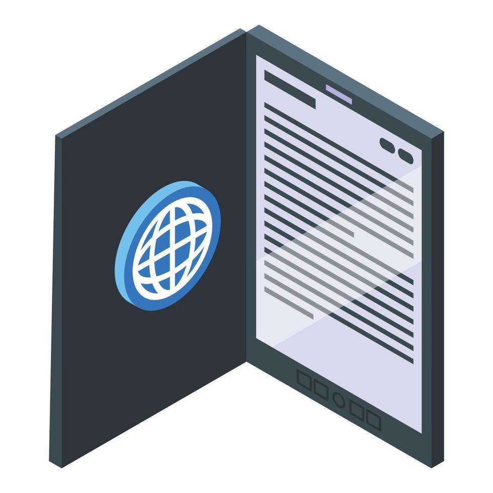 Ebook icon isometric vector. Library book vector