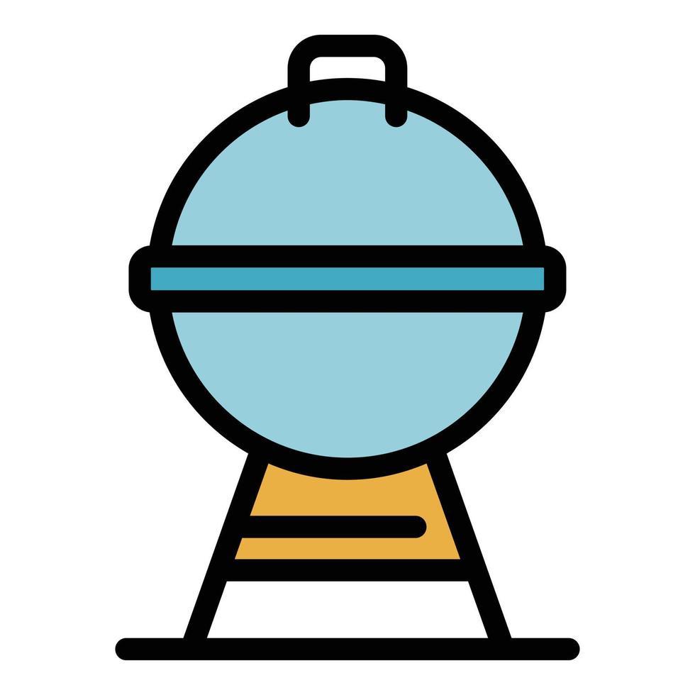 Round grill icon color outline vector