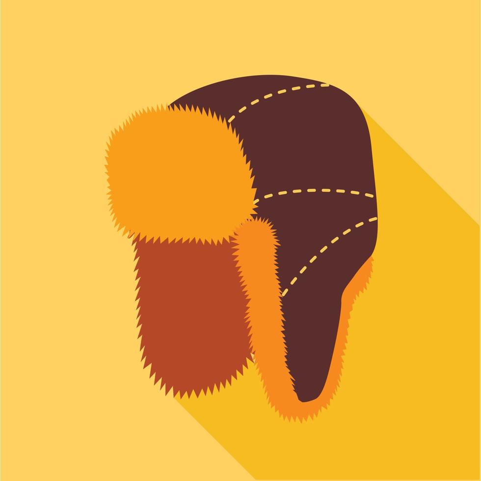 Earflap hat icon, flat style vector