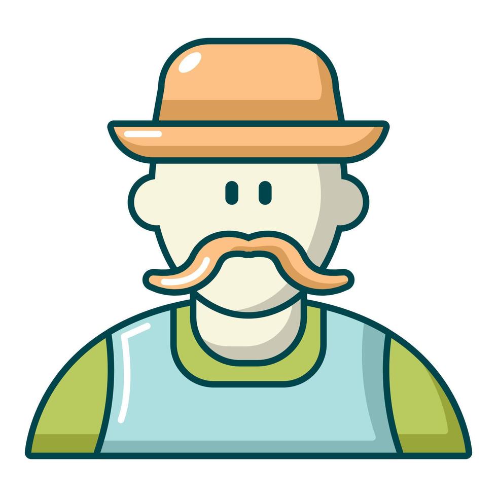 Gardener man icon, cartoon style vector