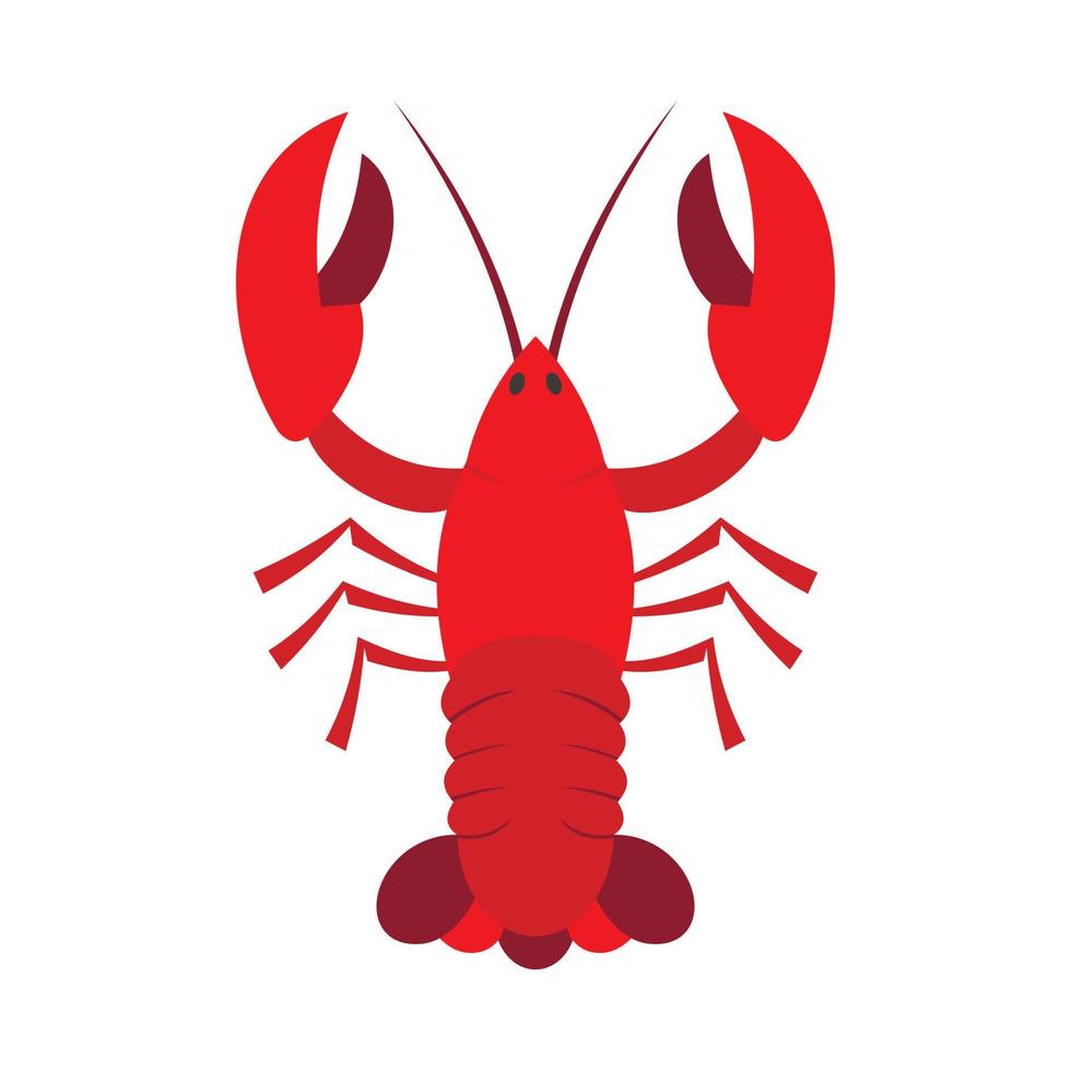 Red crayfish icon, flat style vector