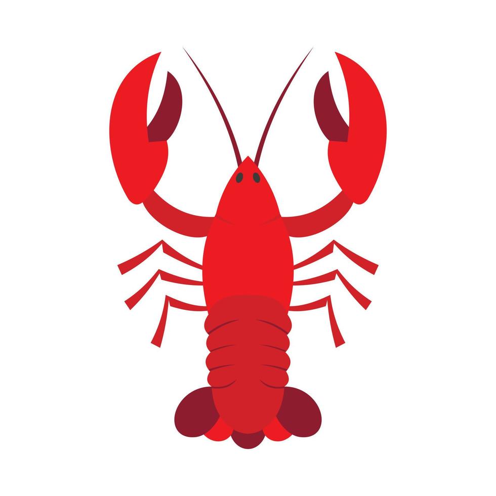 Red crayfish icon, flat style vector