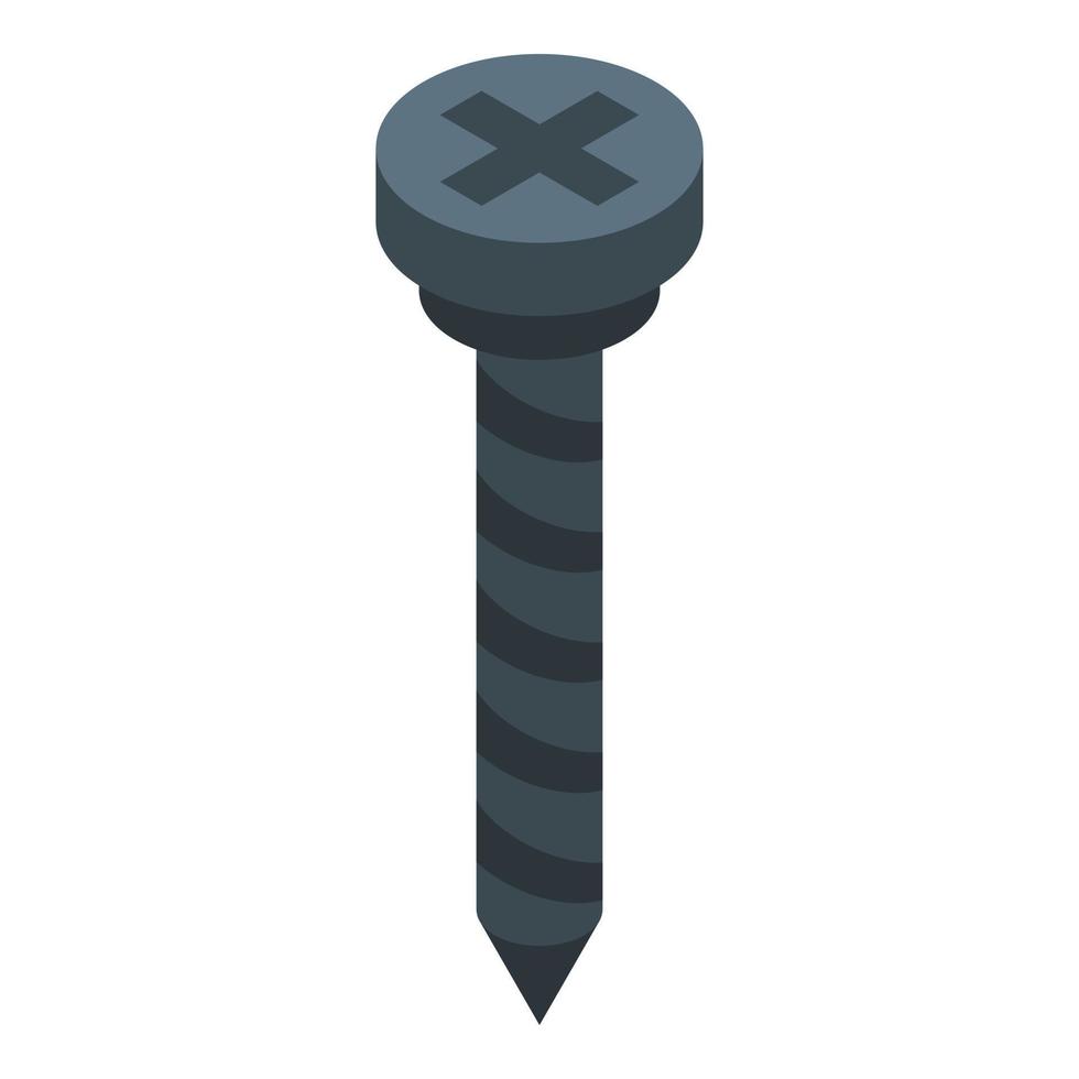 Screw icon isometric vector. Wall house vector