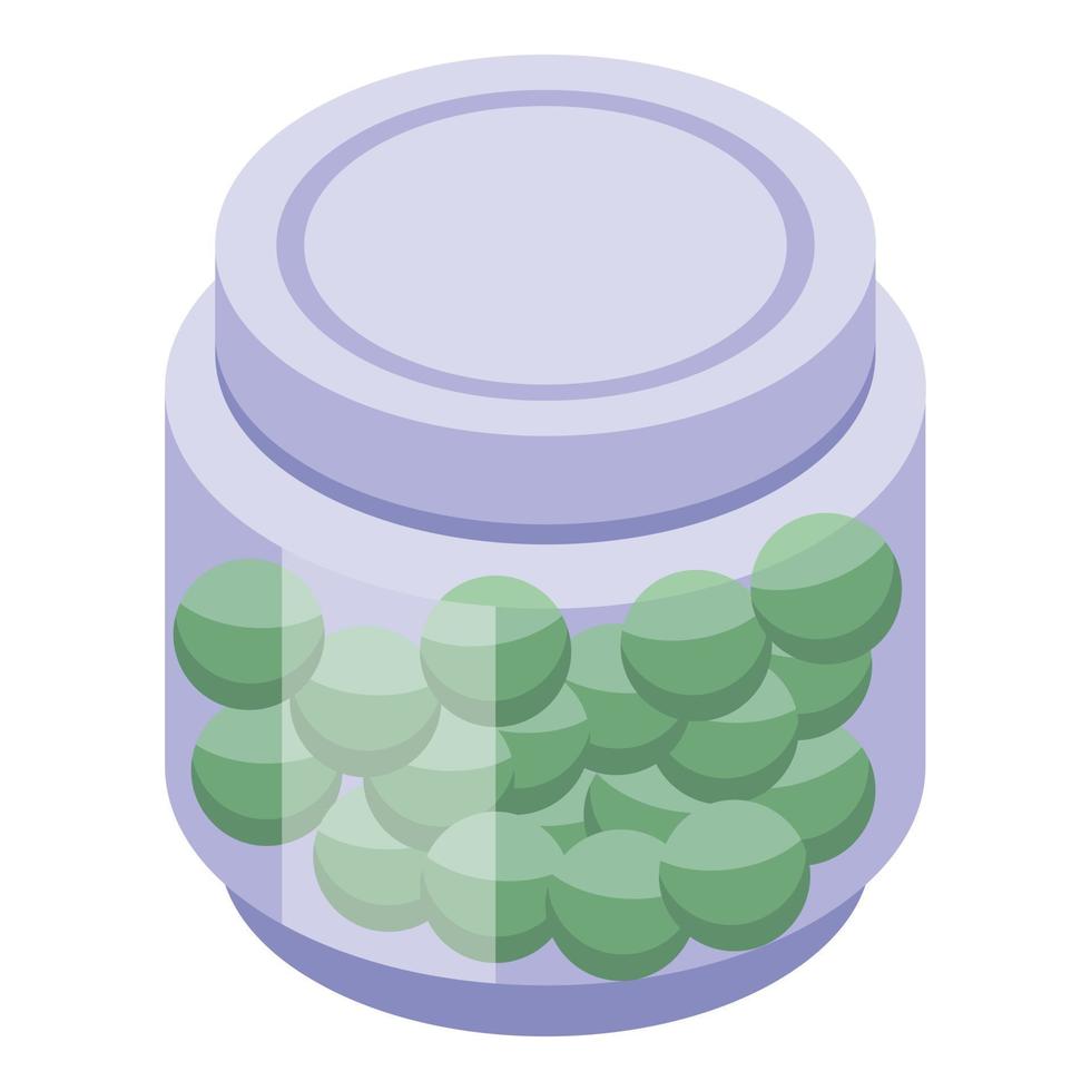 Spirulina pills icon isometric vector. Alga plant vector