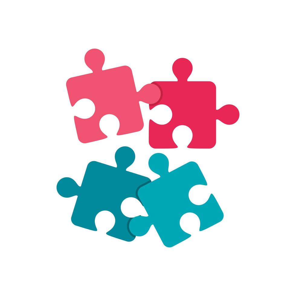 Jigsaw puzzles icon, flat style vector