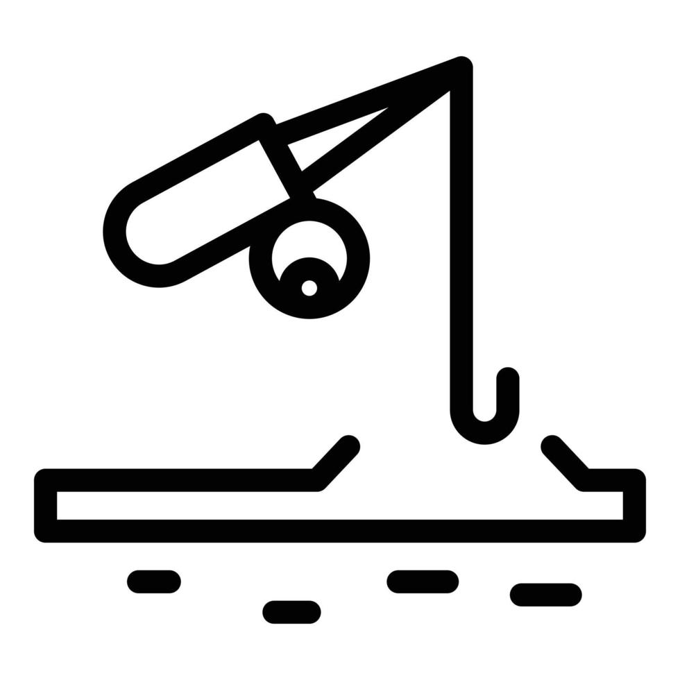 River ice fishing icon outline vector. Winter fish vector