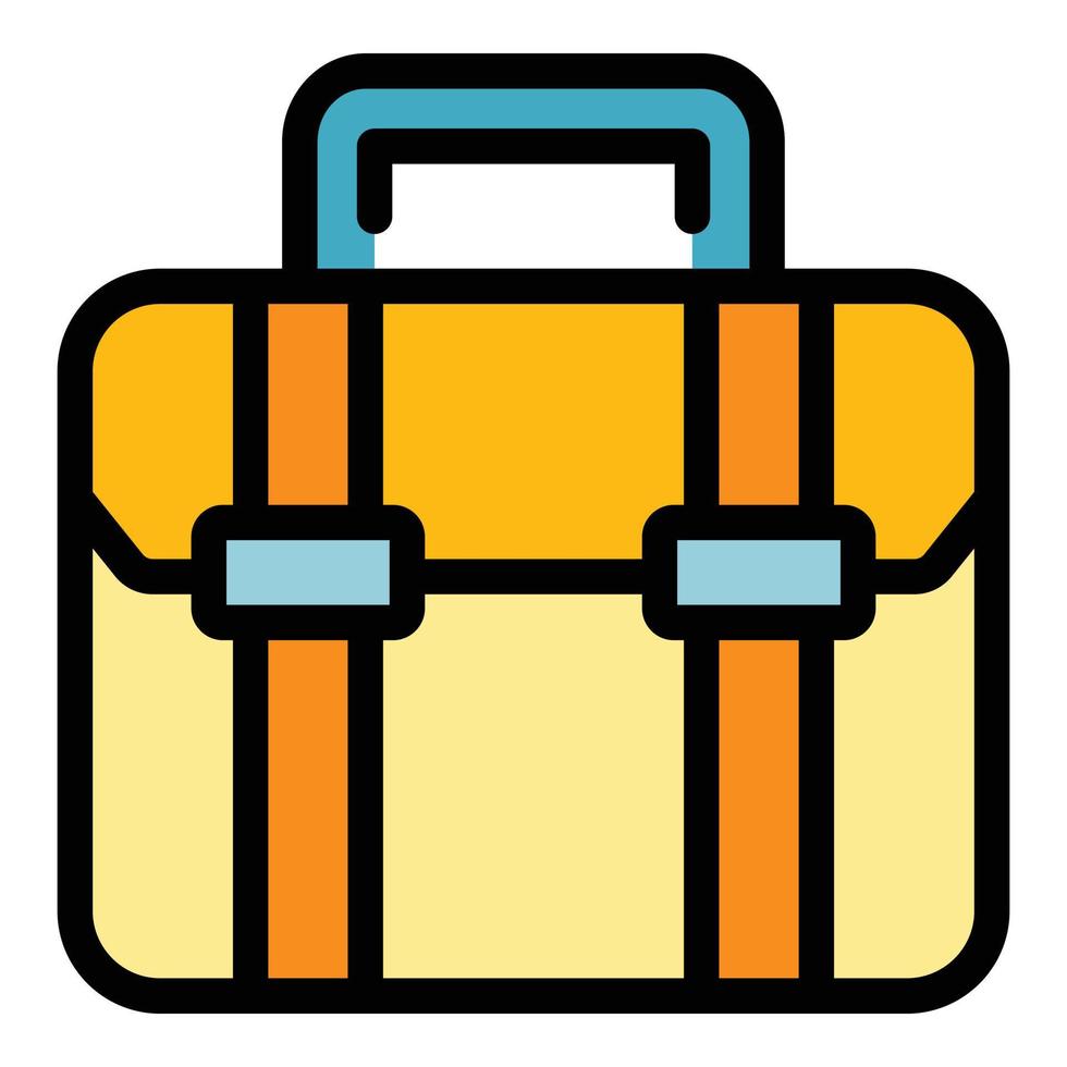 Work briefcase icon color outline vector