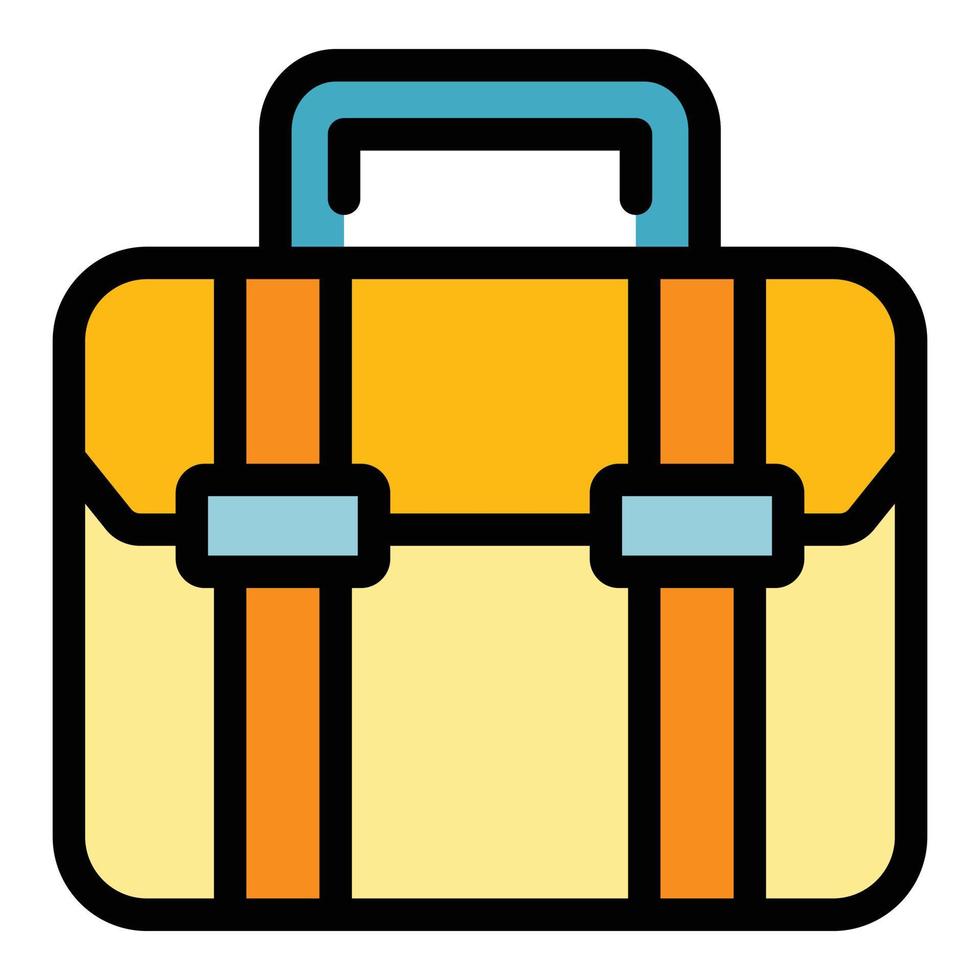 Work briefcase icon color outline vector