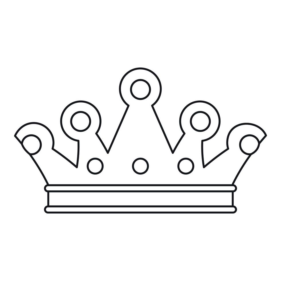 icono de corona real, estilo de contorno vector