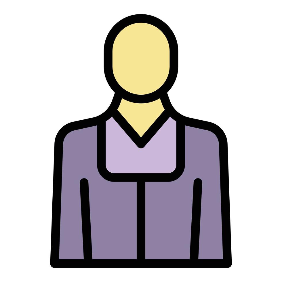 Judge avatar icon color outline vector