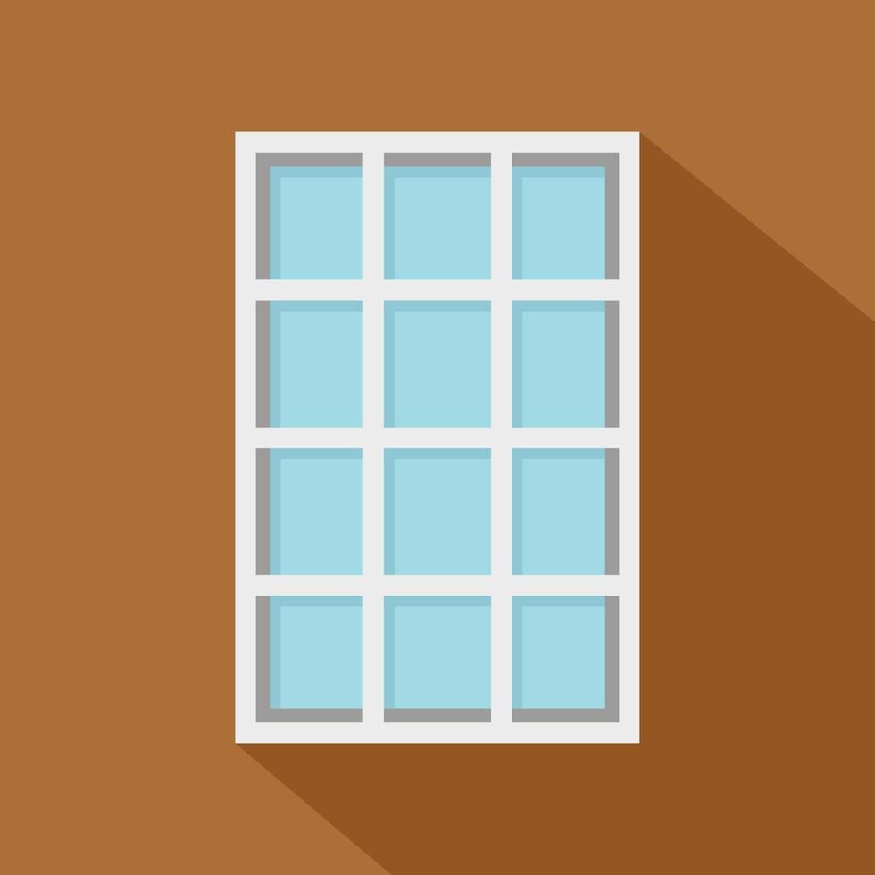 icono de ventana de rectángulo enrejado blanco, estilo plano vector