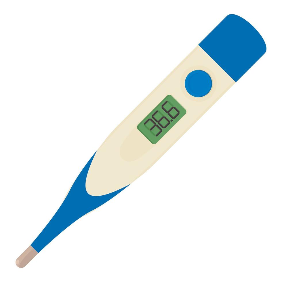 Electronic thermometer icon, cartoon style vector