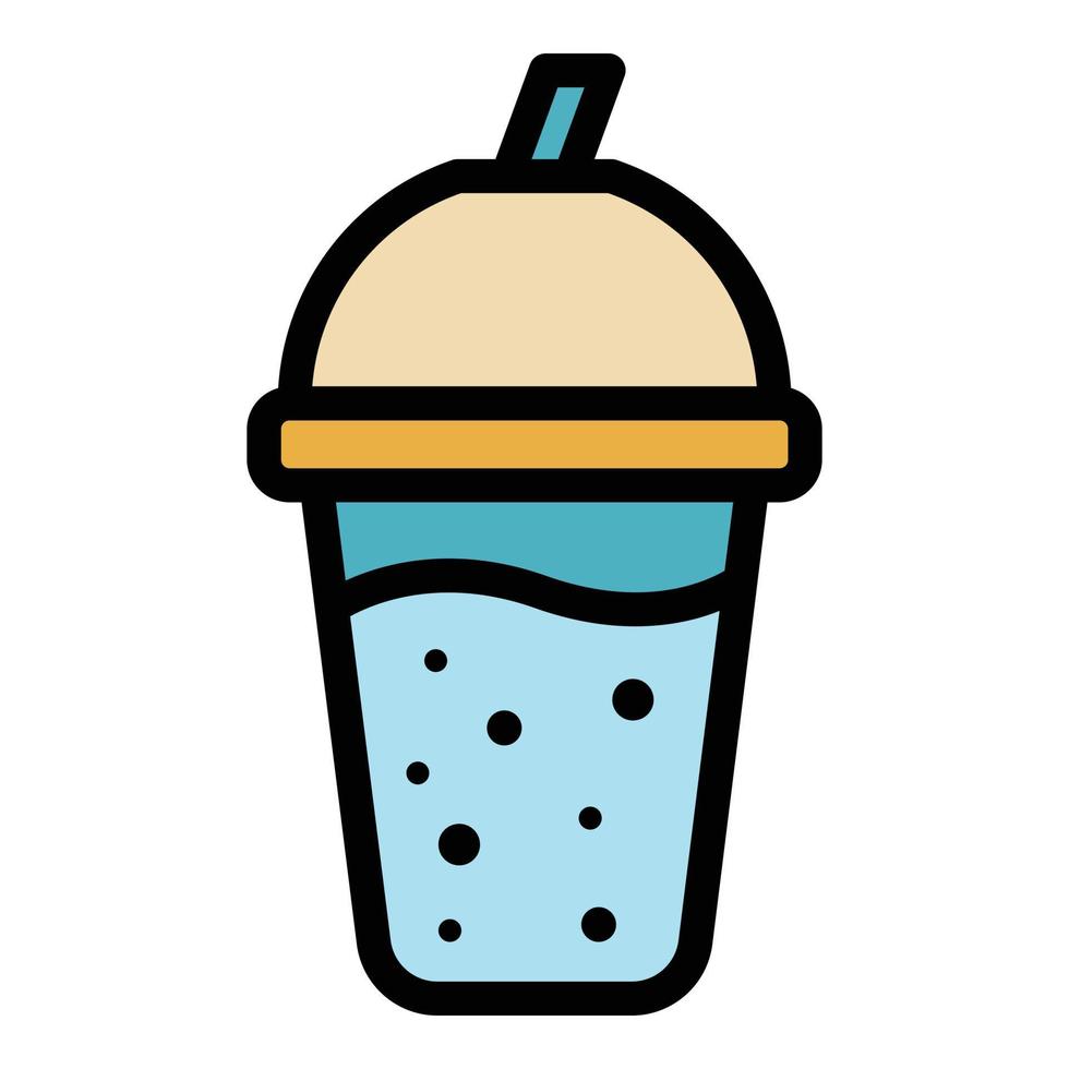 Smoothie icon color outline vector