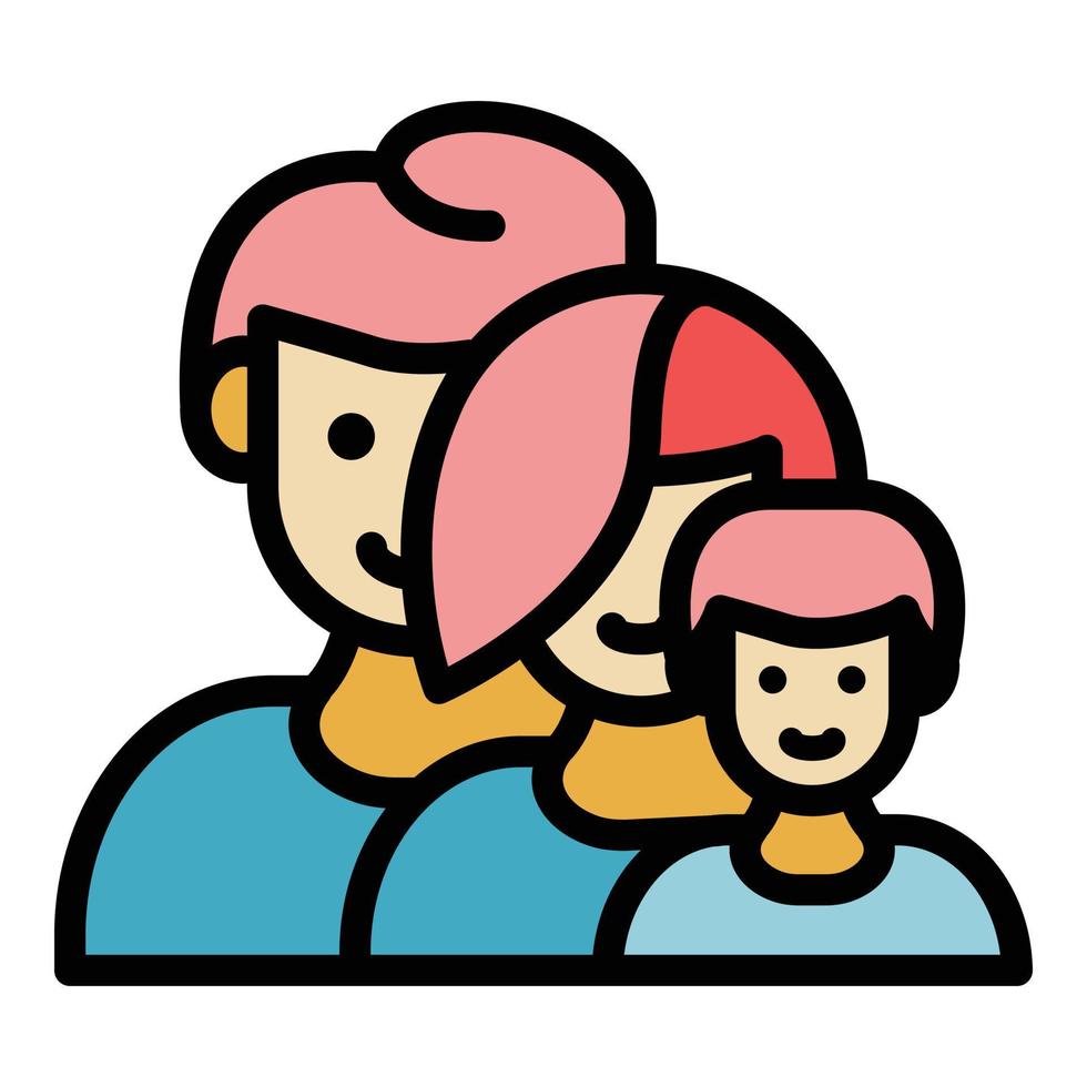 vector de contorno de color de icono de familia adoptiva